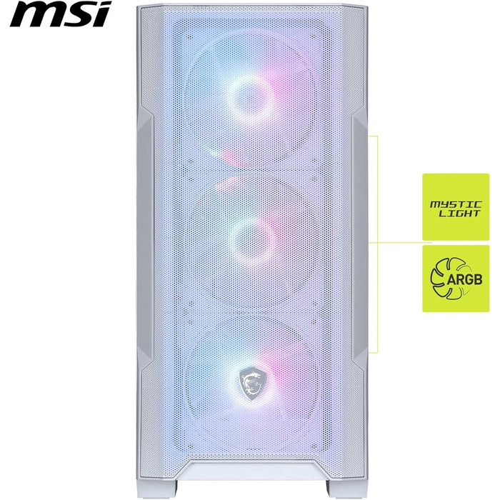 Корпус для ПК MSI MAG Forge M100R White, білий, ігровий, з підсвіткою RGB