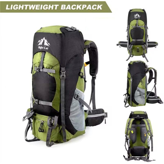 Рюкзак Night Cat 90L армійський зелений для туризму, трекінгу, кемпінгу, альпінізму, чоловічий/жіночий, дихаючий матеріал