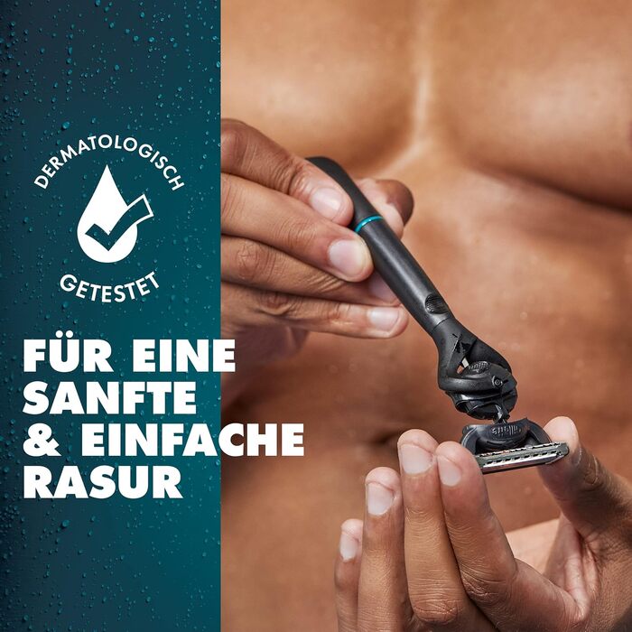 Змінні леза Gillette Intimate для чоловічого вологого гоління, 6 шт., з покращеною змащувальною смужкою, дерматологічно протестовані