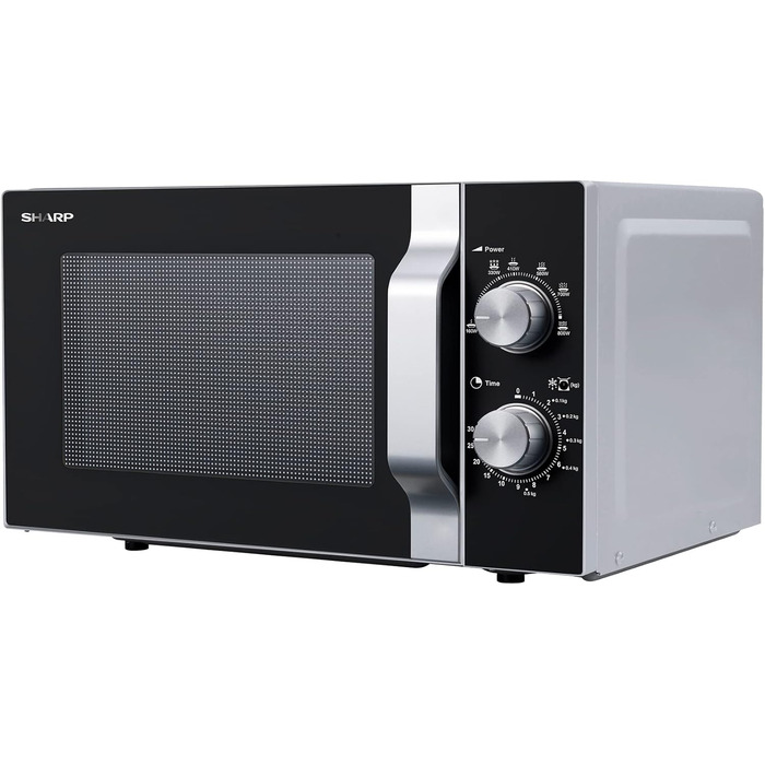 Мікрохвильова піч Sharp R204SA, 20 л, 6 режимів, механічне керування, для розморожування, приготування та підігріву