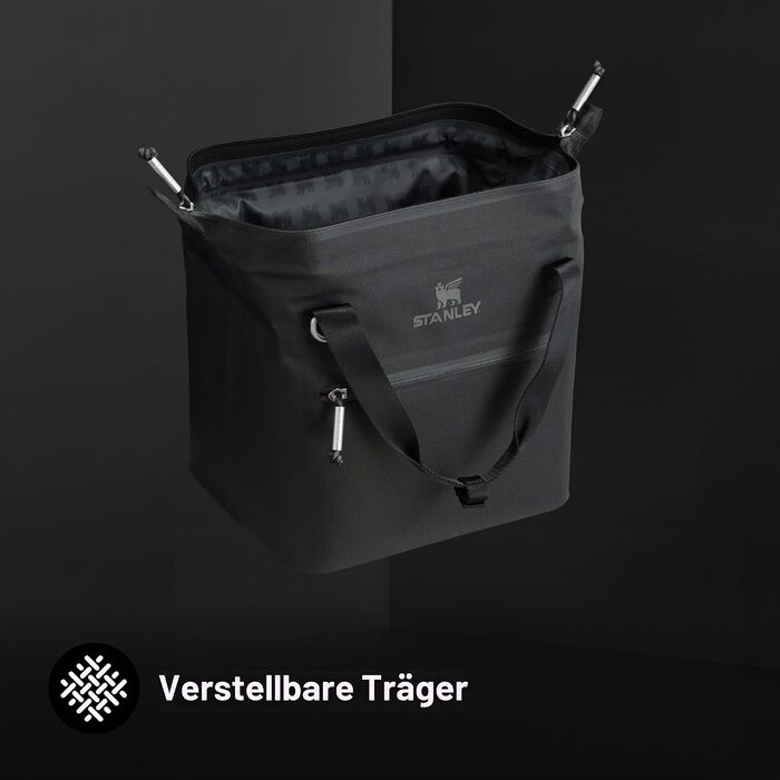 Сумка-холодильник Stanley 1913 All-Day Julienne Maxi Cooler на 7л, чорна, з регульованими ременями та сітчастими кишенями