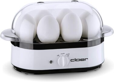 Яйцеварка Cloer 6081 з аудіосигналом, пластик, біла