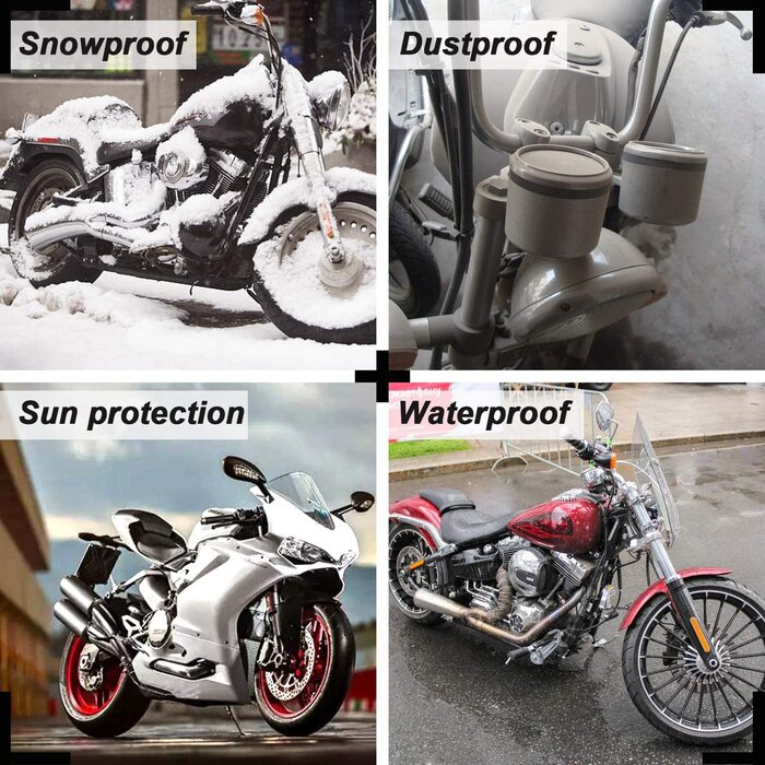 Чохол для мотоцикла WinPower 2XL 210D, водонепроникний, захисний, для вулиці та приміщення, термостійкий, з замком, від пилу та UV, 240x140x104 см