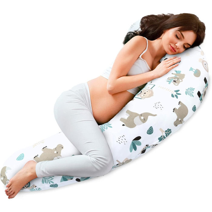 Подушка для вагітних та годування Totsy Baby XXL, анатомічна подушка для сну та підтримки тіла, бавовняний чохол Oeko-Tex