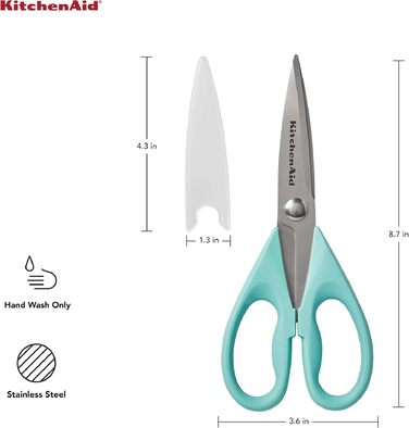 Ножиці кухонні універсальні KitchenAid, червоно-чорні, 22.1 см (Aqua Sky)