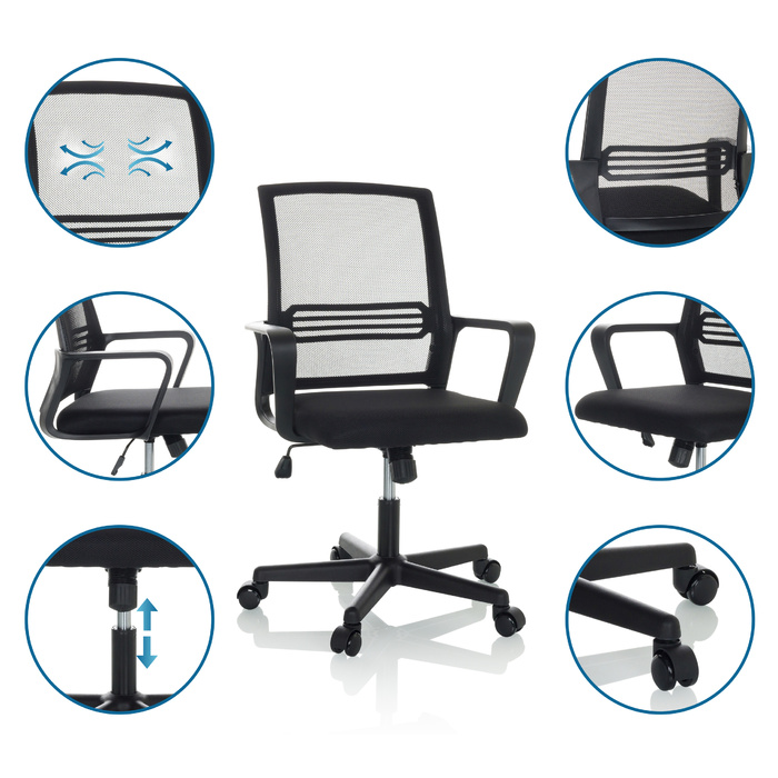 Крісло офісне / Поворотне крісло STAR-TEC YU I Mesh Black / Black MyBuero