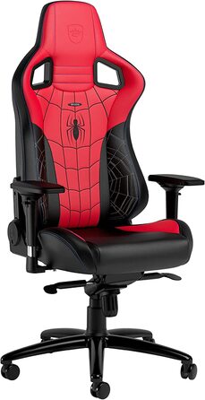 Ігрове крісло noblechairs Epic Spider-Man Edition, ергономічне, офісне, з підголівником і поперековою підтримкою, для користувачів до 120 кг і 185 см, спецвидання, екошкіра PU