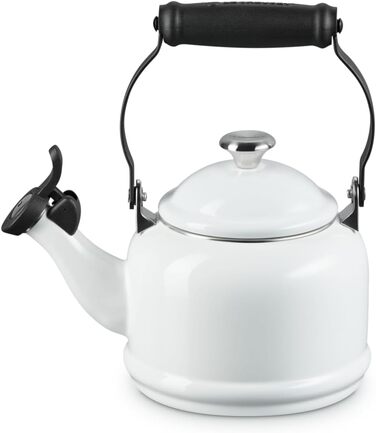 Емальований електричний чайник Le Creuset Halber зі сталі, 1.25 л, білий з принтом Opulenter Garten