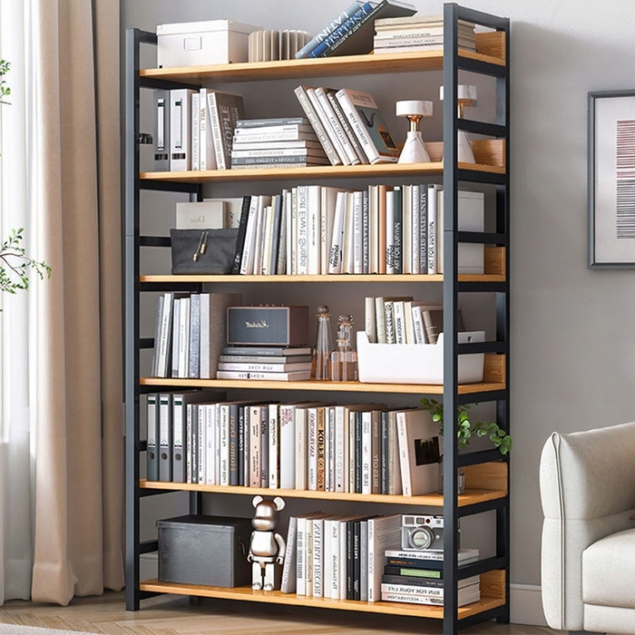 Стелаж Rebiko 80 x 174 x 30 см, чорний, відтінки коричневого