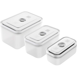 Контейнер для вакуумного зберігання ZWILLING Fresh & Save, набір 3 шт, пластик, білий, S/M/L, 19x5 см