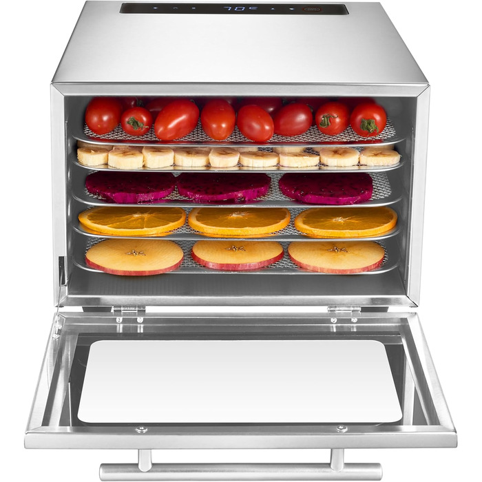 Сушарка для овочів та фруктів GASTROBACK Mini Professional срібляста (46604) - компактна, 400 Вт, нержавіюча сталь
