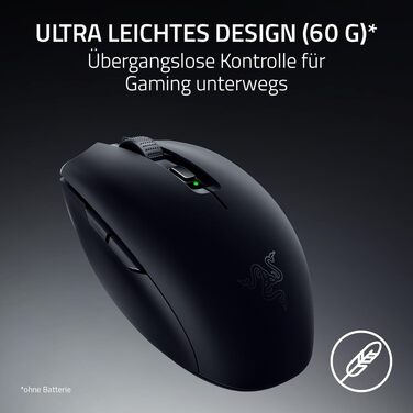Бездротова ігрова миша Razer Orochi V2 HyperSpeed та Bluetooth, оптичний сенсор 18K DPI, вага 60 г, чорна