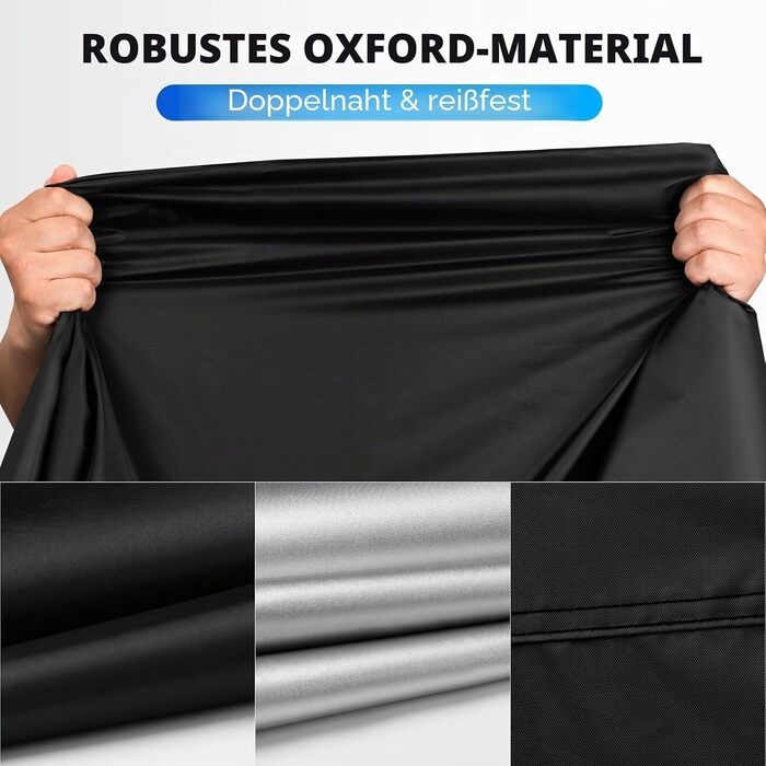 Водонепроникний чохол для мотоцикла Favoto Outdoor XXL, захисний пилозахисний тент від негоди з відбивачами, чорний, 245x102x122см