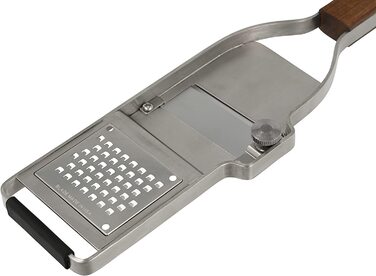Трюфельна терка Microplane Master з ручкою з волоського горіха та лезами з нержавіючої сталі, для трюфелів, твердого сиру, часнику, грибів і шоколаду, вироблено в США