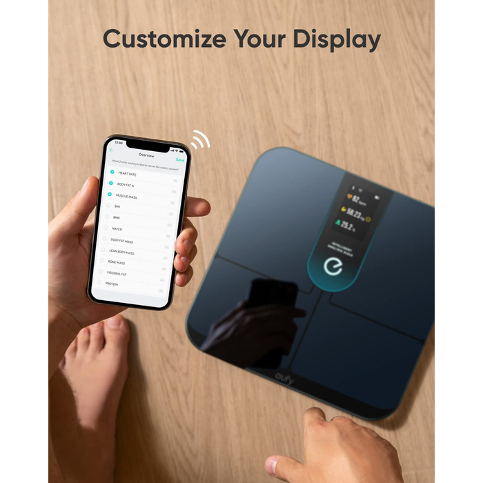 Розумна вага eufy P3 від Anker: Wi-Fi, Bluetooth, 3D-аналіз тіла, 16 вимірювань, ІМТ, пульс, додаток для фітнесу
