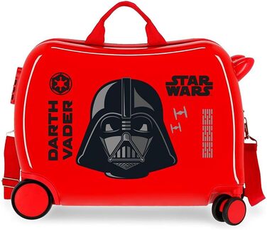 Дитяча валіза Star Wars Дарта Вейдера, 34 л, ABS, червона, 4 колеса, кодовий замок, 50x38x20 см, ручна поклажа