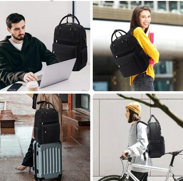Жіночий рюкзак YTL Elegant чорний, шкільний та міський, для ноутбука 15,6 дюймів, місткий, для підлітків та дівчат