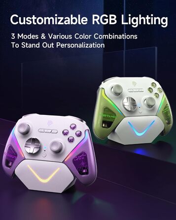 Ігровий бездротовий контролер EasySMX D10 для PC, Switch та смартфонів з док-станцією, TMR-джойстиками, 2-в-1 тригерами та RGB-підсвіткою (Фіолетовий)