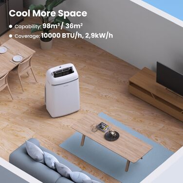 Мобільний кондиціонер Comfee Breezy Cool Pro 2.0 7000 BTU (2.0 кВт) з Wi-Fi, охолодження, вентиляція, осушення – для приміщень до 68 м³