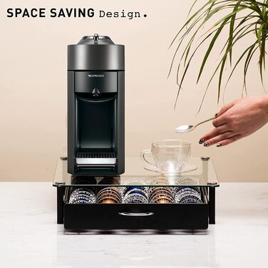 Організатор для капсул Nespresso Vertuo Peak Coffee з підставкою для кавомашини та скляною кришкою - на 45 капсул