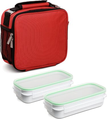 Термосумка Tatay Urban Food Premium 4,7 л з 2 контейнерами 0,75 л, BPA Free, червона, жорсткий корпус