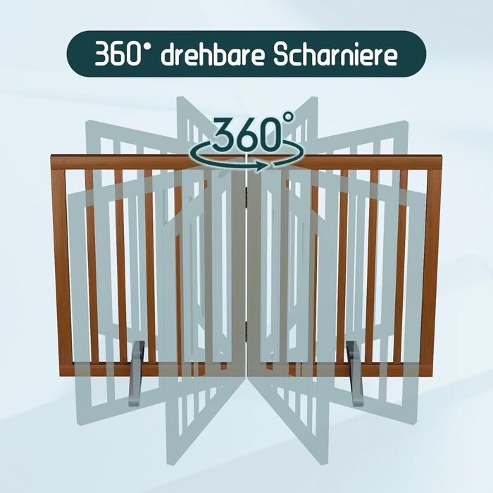 Загородження для тварин Semiocthome з бамбука, 90x61 см, 2 панелі, для собак та цуценят, складне, для дверей та сходів, колір горіх