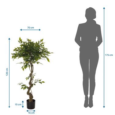 Штучна рослина / штучне дерево FICUS I 120 см зелений hjh ОФІС