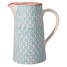 Керамічний глечик для води та молока Bloomingville Emma Retro Vintage, синій, 2 л, 13.5x22.5 см