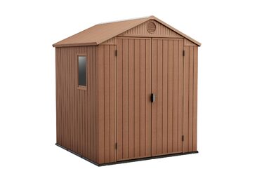 Садовий будиночок KETER Darwin 2,8 м² коричневий (6x6) з Evotech пластику, з дверима та вентиляцією, 25x184x205 см