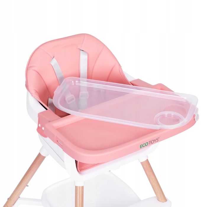 Дитячий стільчик для годування 2в1, рожевий, Ecotoys