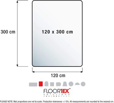 Підлоговий захисний килим Floortex, прозорий, 120x300 см, прямокутний