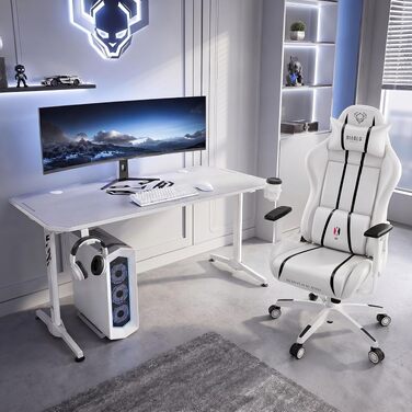 Ігровий стіл Diablo Gaming для ПК та комп'ютера, 160x75x75 см, білий