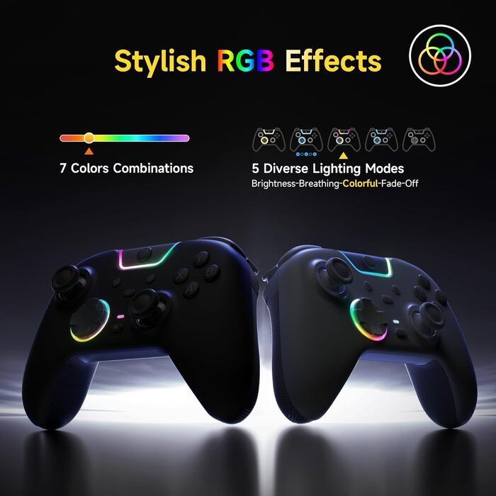 Бездротовий ігровий контролер EasySMX X05PRO для PC, Nintendo Switch, Android, iOS — Hall Joysticks, тихі кнопки, 2-рівневі тригери, 1000mAh, чорний