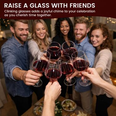 Набір келихів для вина PROST! 6 шт. 491 мл, без свинцю, для червоного вина, вечірок та компаній