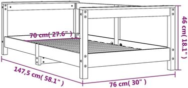 Дитяче ліжко будиночок vidaXL з масиву сосни, біле 70x140 см, з міцними ламелями для дітей від 4 років