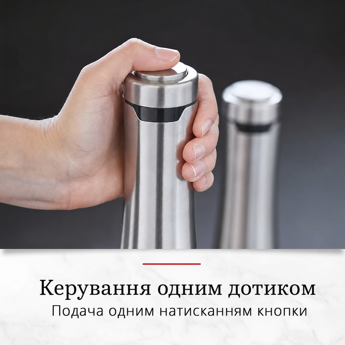 Електричний набір млинків для солі та перцю Russell Hobbs, 2 шт, нержавіюча сталь, керамічний механізм, регулювання помолу, LED підсвітка
