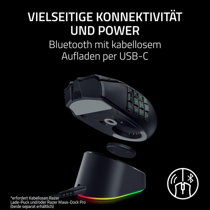 Бездротова ігрова миша Razer Naga V3 Pro для MMO з мінливими бічними панелями, оптичним сенсором Focus Pro 50K та перемикачами Gen-4