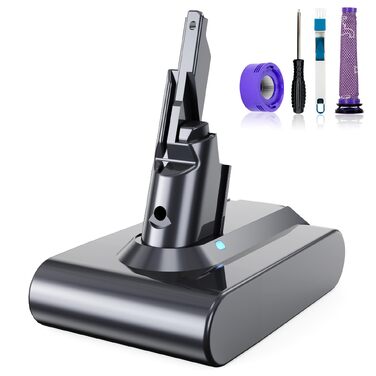 Акумулятор Vunzo 6000mAh для пилососа Dyson Animal Absolute Motörhead Fluffy Total Clean: Замінна батарея + 2 фільтри (V7-6000)