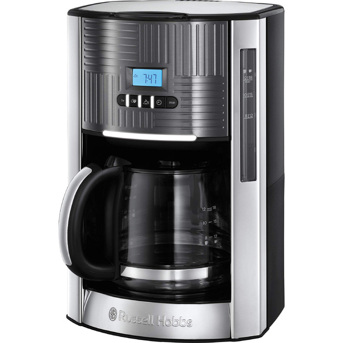 Тостер Russell Hobbs Geo Edelstahl Grau на 2 тости, нержавіюча сталь, сірий - широкі слоти, підставка для булочок, 6 режимів, розморожування, підігрів, 1640 Вт