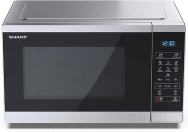 Мікрохвильова піч SHARP YC-MS252AE-S, 900 Вт, 11 режимів, розморожування, срібляста, 47,2x28x34,5 см