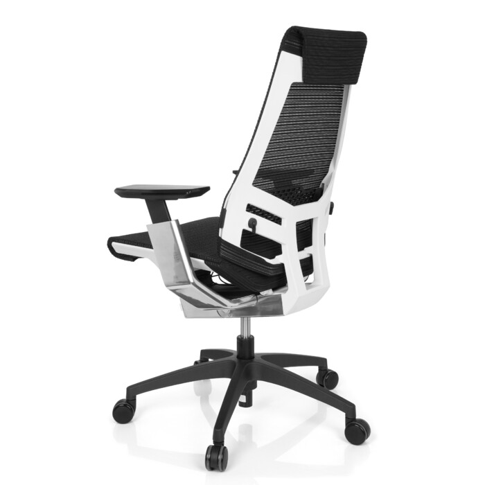 Офісне крісло GENIDIA SMART WHITE CM сітка чорний AL Chrom hjh OFFICE