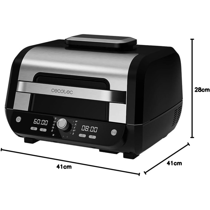 Аерофритюрниця-гриль Cecotec Cecofry FireDome 6000 без олії, 6 л, 2400 Вт, 6 режимів приготування, 4 рівні гриля, з термостатом та аксесуарами