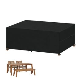 Чохол для садових меблів VANSHEIM водонепроникний, захисний, 420D Oxford (220x80x80 см) для столу та стільців, анти-UV, вітрозахисний