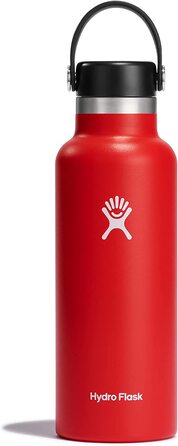Термобутилка HYDRO FLASK 532 мл з нержавіючої сталі, ізольована спортивна пляшка з герметичною кришкою Flex, для води, маленький отвір, придатна для миття в посудомийці, колір Goji
