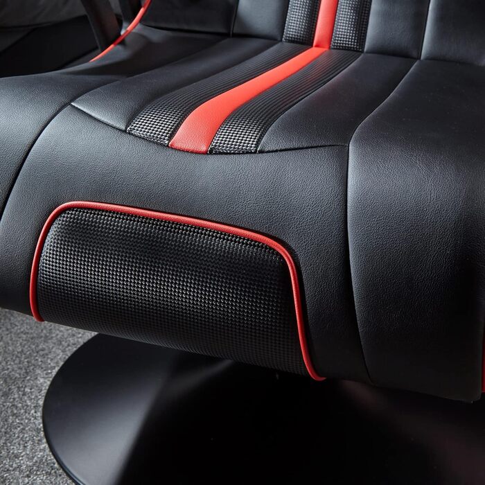 Ігрове крісло X Rocker Torque 2.1 з Bluetooth, вібрацією та аудіосистемою, червоне, педестальне крісло для геймерів та розваг