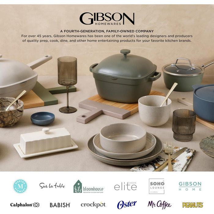 Сервіз Gibson Home Rockaway з кам'яної кераміки, круглий, 12 предметів, білий, на 4 персони