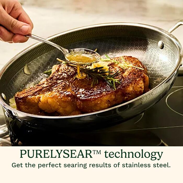 Набір посуду Cuisinart FusionPlus Hybrid 6 предметів з антипригарним покриттям PURELYSEAR (нержавіюча сталь, кераміка) - без PFAS