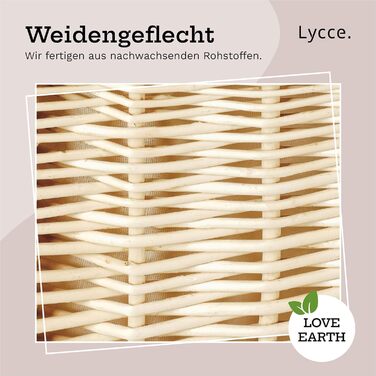Кошик для білизни Lycce з кришкою 60 л, вузький, плетений з лози, для зберігання білизни в нішах, натуральний колір