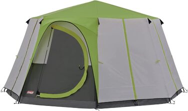 Намет Coleman Octagon з великими вікнами, 360° оглядом, сталевим каркасом, інтегрованою підлогою, водонепроникний, зелений, для однієї особи