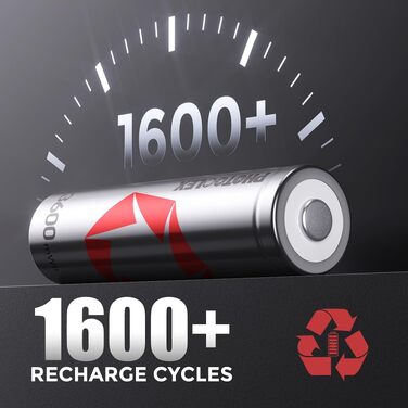 Акумулятори PHOTOOLEX AA 1.5V 3600mWh, комплект 8 шт. з кейсом для зберігання, високої ємності, перезарядні літієві батарейки (без зарядного пристрою)